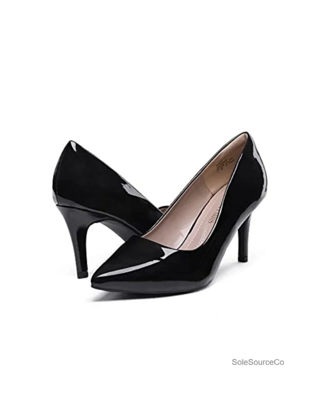 Faux Leather Stiletto Heel Pumps Pointed Toe Dress Shoes for Women